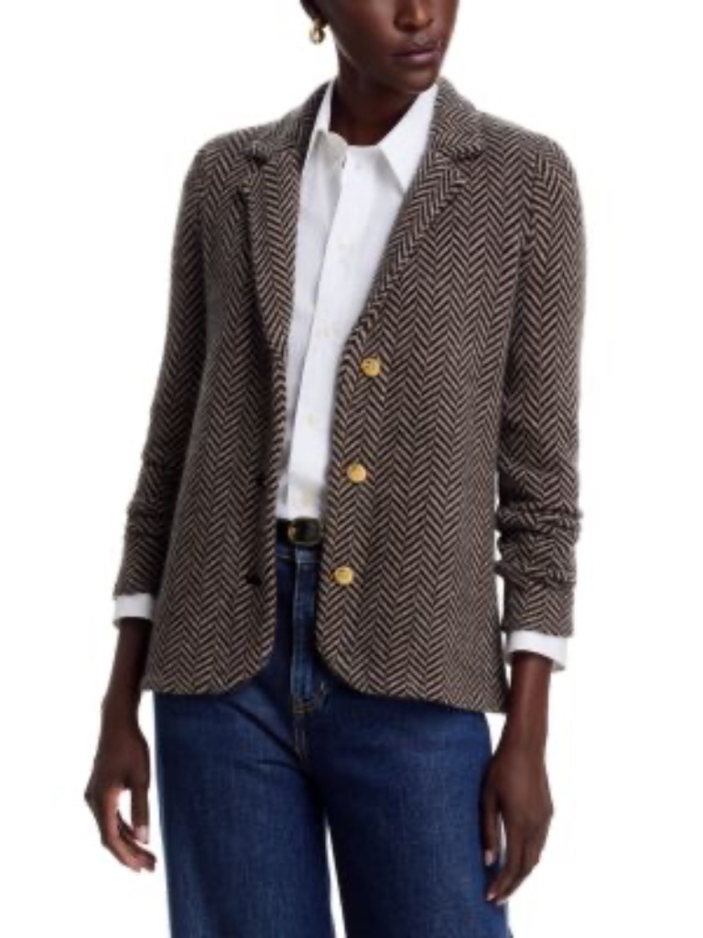 C by Bloomingdale's Cashmere 100% Cashmere Notch Lapel Blazer MEDIUM
